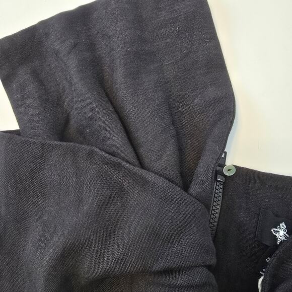 Just BEE Queen Luna One Shoulder Fringe Bandeau Crop Top Black Linen Blend L NWT - Picture 7 of 11